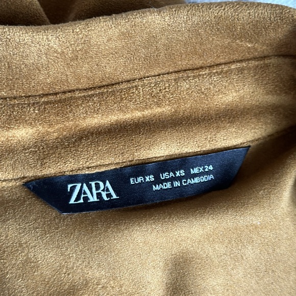 Zara Faux Suede Overshirt /shacket with Fringe - Picture 10 of 10
